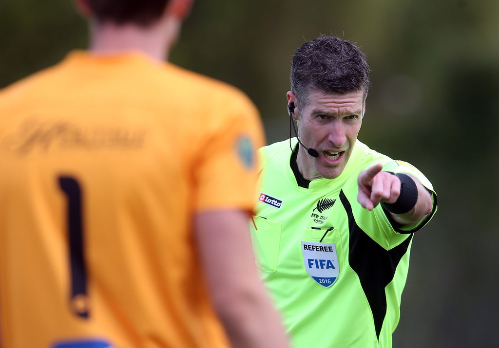 New Zealand Football Referee of the Year 2017 in action at the World Cup, using 'secret weapon' CurraNZ