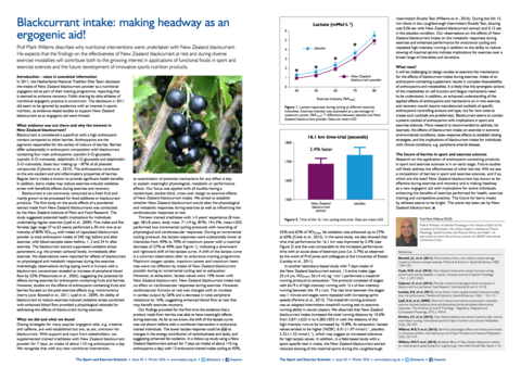 Blackcurrant intake: making headway as an ergogenic aid!